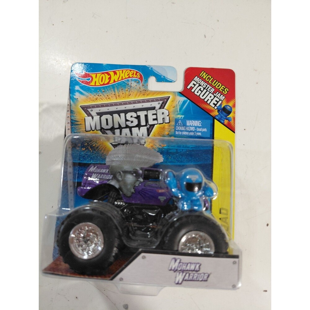 NIP Hot Wheels Monster Jam 1:64 Die Cast Mohawk Warrior Monster Truck w/Figure